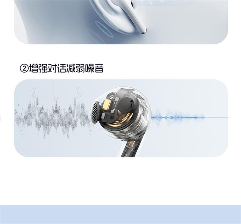 【中國直郵】 倍思 W04藍牙耳機無線半入耳通話降噪超長續航力 皓月白 1個