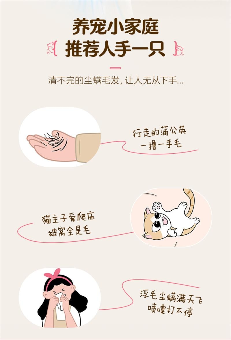 【中国直邮】 美的 除螨仪家用吸尘器热风除湿紫外线杀菌吸小海豚BC3pro 1个装