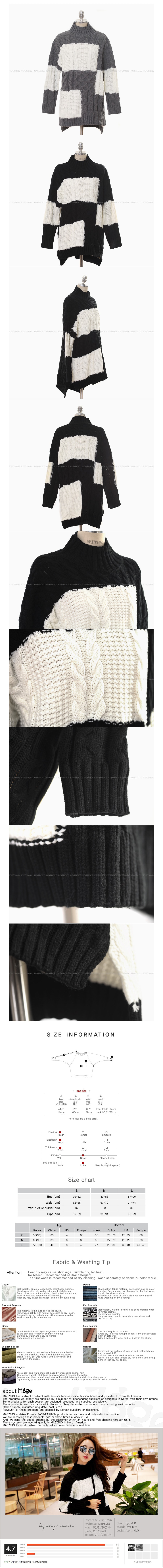 [Limited Quantity Sale] Patchwork Cable-Knit Sweater Black One Size(Free)