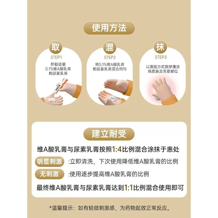 【中国直邮】丽芙 维A酸乳膏0.1% 祛痘 去痘印 改善鸡皮肤 18g/支