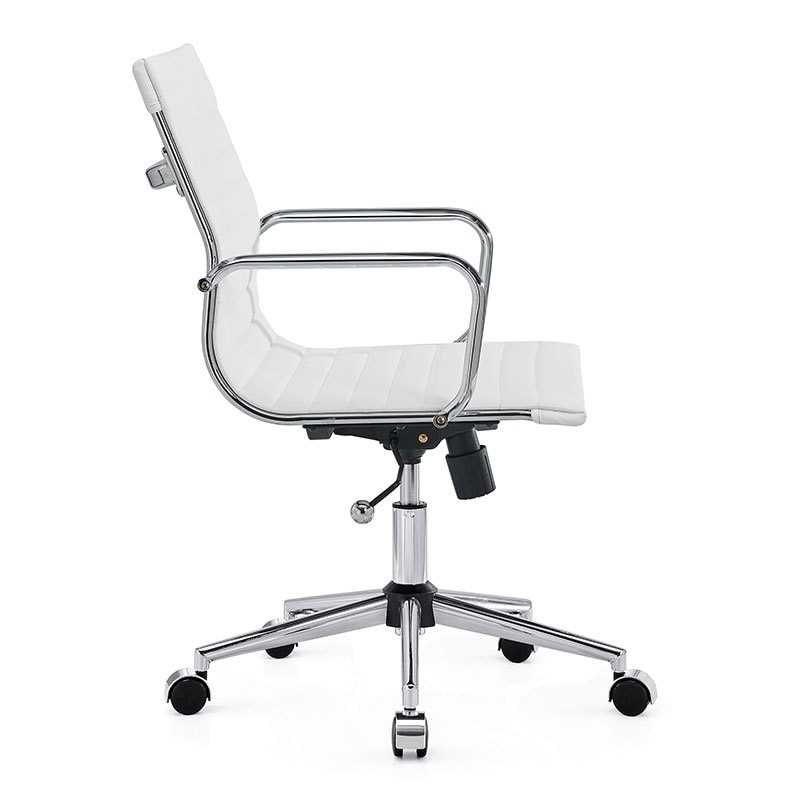 【美国现货】LUXMOD会议办公椅 白色+银色扶手底座 单人位