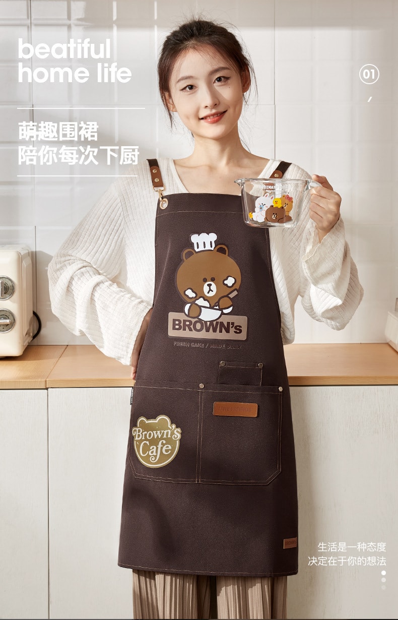 Apron Kitchen Household High-color Value Waterproof Anti-oil Stains Can Wipe The Hands Of Work Clothes Waist Apron Lig