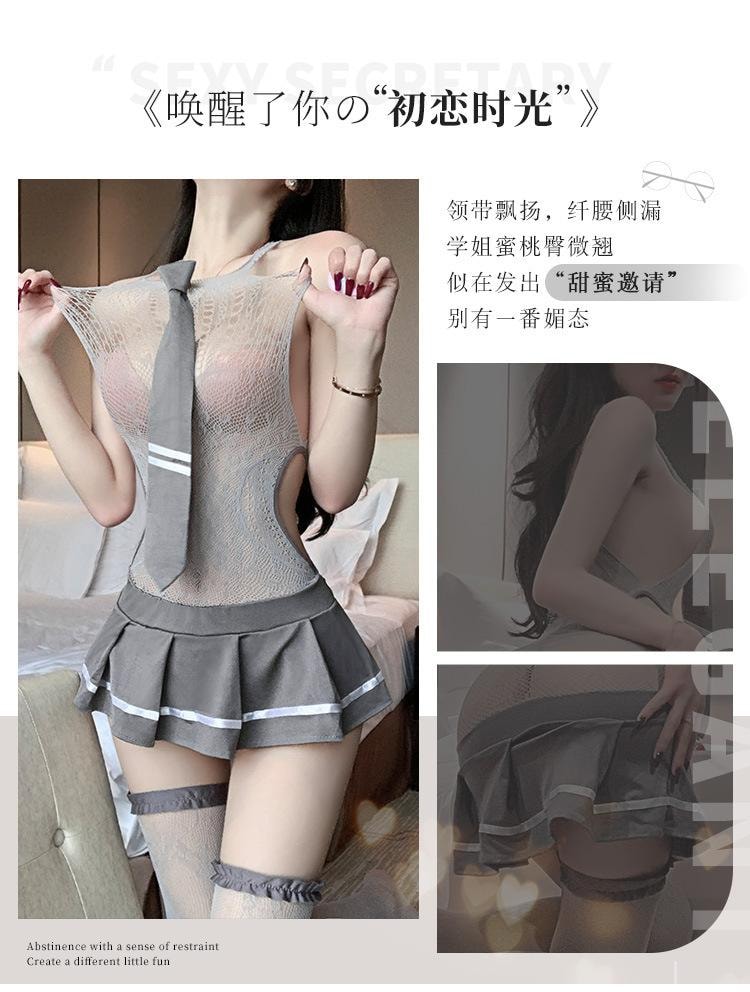 Sexy Lingerie Sexy Student Passionate Online Dress Grey One Size (No Hairband) - Yami.com Sexy Lingerie Sexy Student Passionate Online Dress Grey One Size (No Hairband) - Yami.com