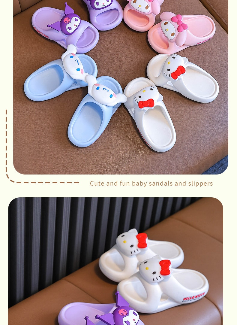 【中國直郵】SANRIO 三麗鷗夏季兒童拖鞋 外穿可愛室內居家浴室洗澡防滑拖鞋-美樂蒂 My Melody 26-27碼 1雙*|預計到達時間3-4週