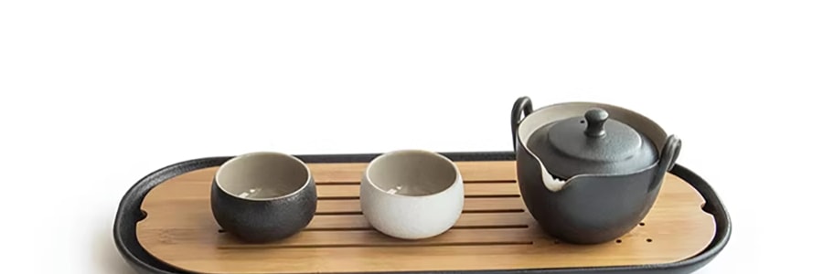 南山先生 陶瓷储水式干泡盘小茶台 杯子托盘 抚琴茶盘 29.5*10.5*3.2cm