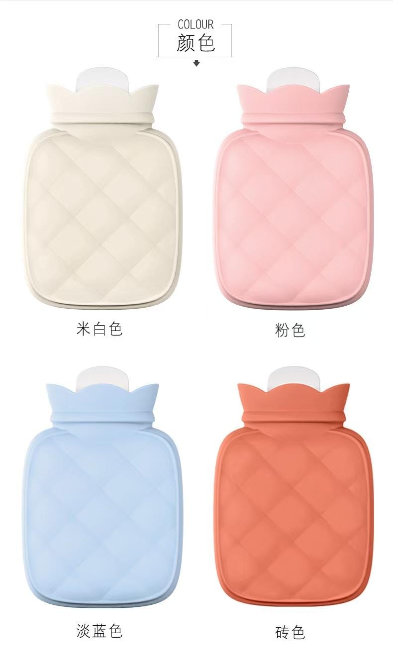 【中国直邮】 百宝臻选 【冬日必备】硅胶热水袋 砖红(送针织套) 小号350ml