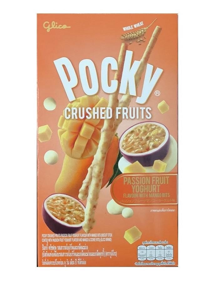 POCKY Whole Wheat Crushed Fruits Passion Fruit Yogurt Flavor With Mango Bits Limited Edition 38g