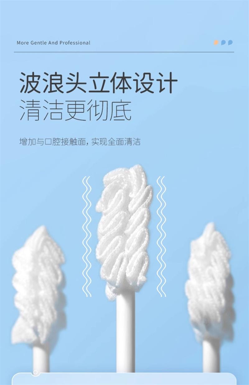 【中國直郵】 戴可思 嬰兒口腔清潔棉棒新生嬰幼兒紗布乳牙刷寶寶刷舌苔 大頭款30支/罐