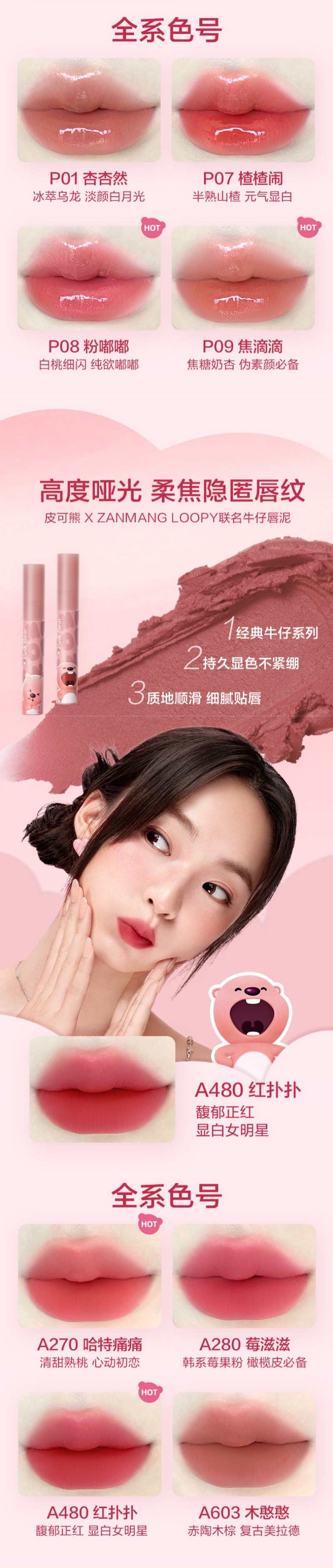 中國PinkBear皮可熊 奶烙口紅 (loopy限定款) E01奶乎乎