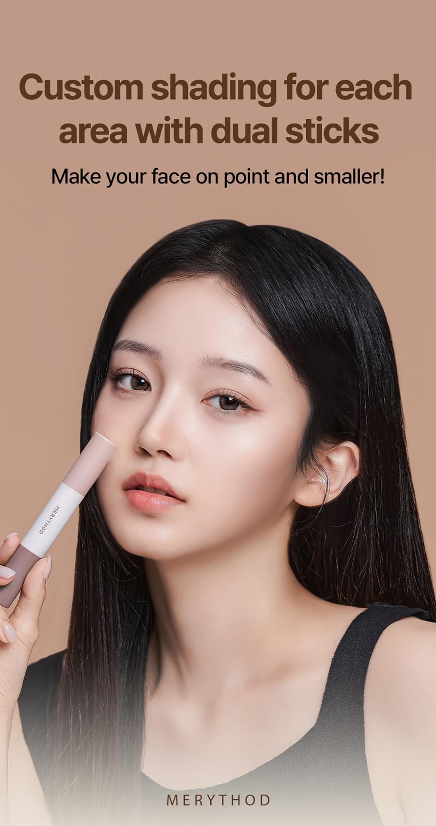 韓國 Merythod 雙色修容棒 02 焦糖棕 0.12 oz