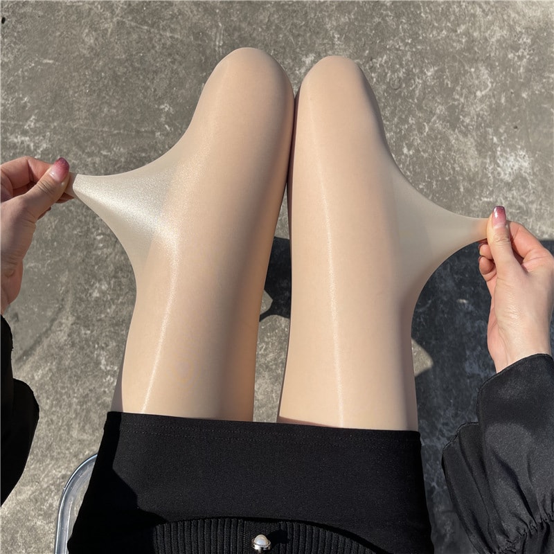 【中國直郵】爪哇島 極光馬油絲襪-膚色 性感超彈油亮光滑 光腿神器