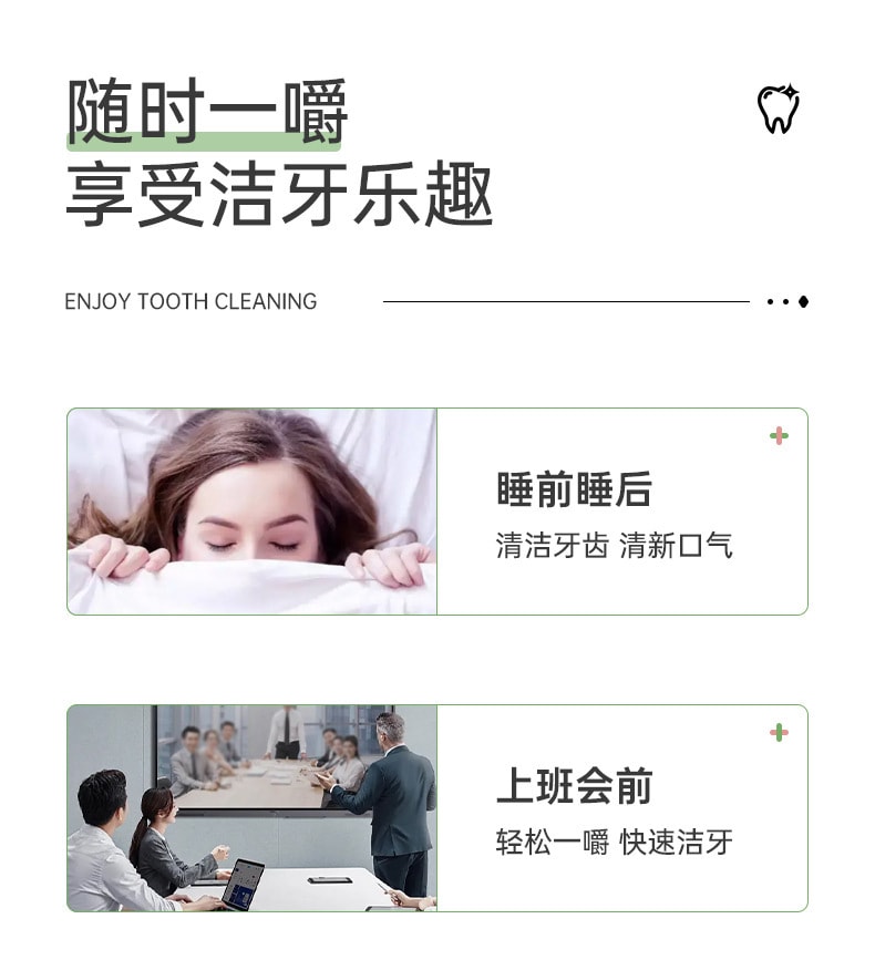 【中国直邮】致朵 清新口气口腔护理便携 薄荷益生菌固体咀嚼牙膏28.5g