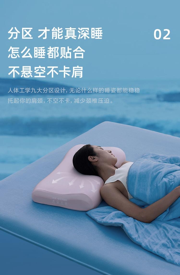 【中国直邮】罗莱家纺 零压深睡枕护颈椎辅助睡眠A类枕芯礼盒装 粉色 枕高可调节9-10cm