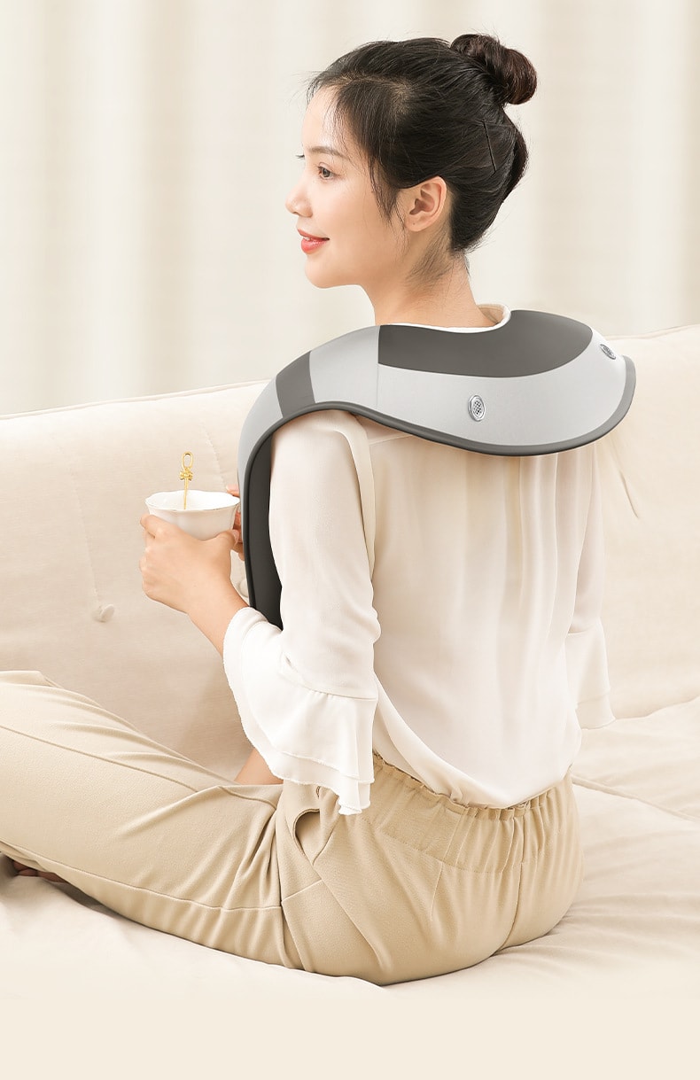 【中国直邮】 康佳 颈椎按摩器家用护颈仪脖子肩颈揉捏斜方肌按摩仪   灰色 全配款