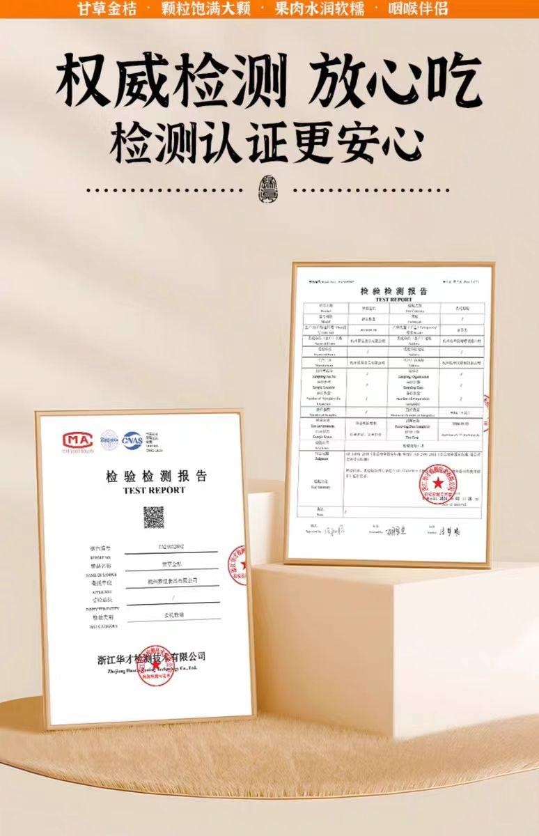 【中國直郵】 春江月 甘草金桔 健康蜜餞果脯 廣西特產 500g*1 罐