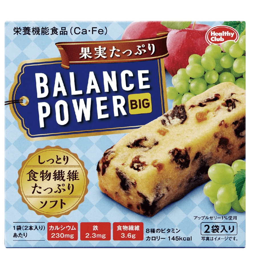 【日本直郵】濱田食品 PAPI醬推薦 BALANCE POWER BIG系列低熱量營養飽腹代餐餅乾水果口味一盒2袋4枚