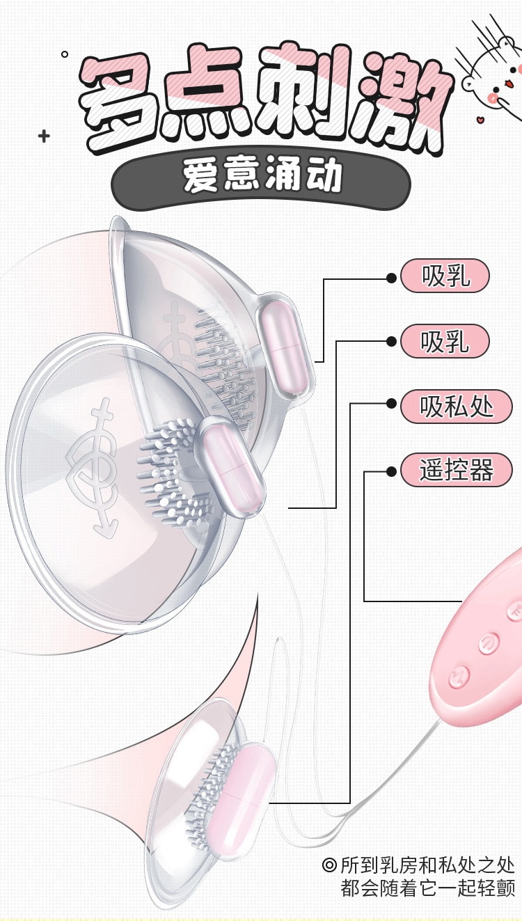 【中国直邮】谜姬波波+花蕊按摩器  粉色充电版  两件套