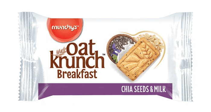 【马来西亚直邮】马来西亚 MUNCHY'S 燕麦早餐饼干奇亚籽牛奶 160g