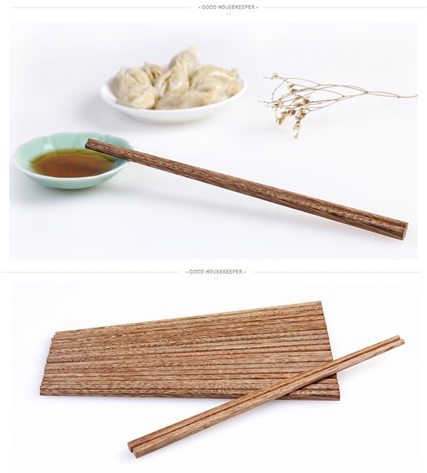 Household Square Head Wenge Chopsticks Set 10 Pairs / Set