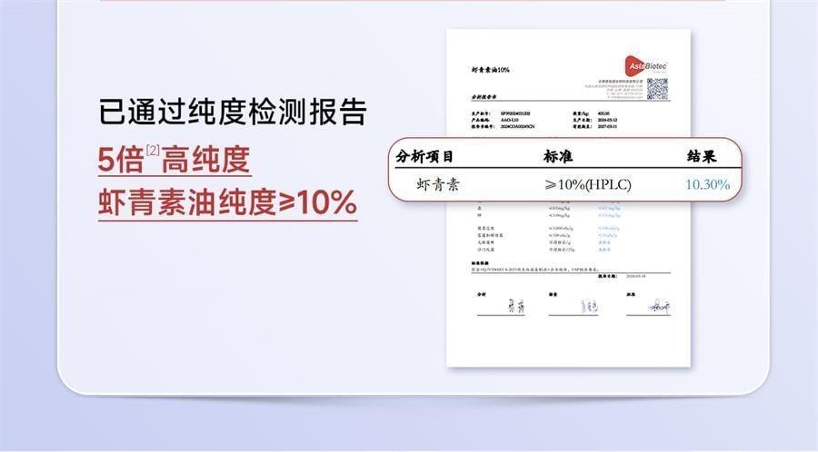 【中國直郵】 五個女博士 12mg蝦紅素膠囊口服雨生紅球藻進口白番茄 30粒/瓶(小紅書種草推薦)