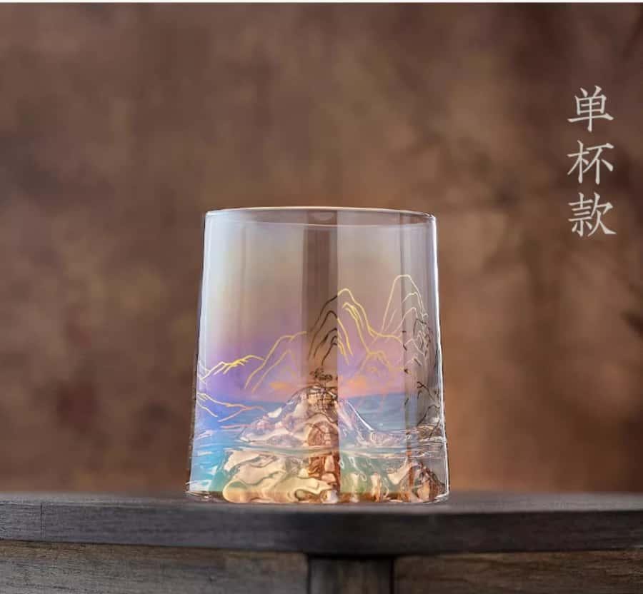 【中國直郵】 故宮博物院 故宮千里江山系列炫彩玻璃杯 杯子禮盒生日禮物 單杯款 400g