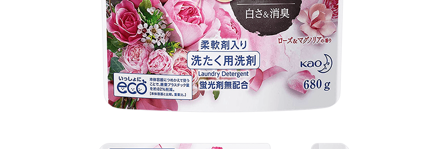 日本KAO花王 除臭柔軟洗護合一 洗衣精 手洗洗衣機皆可 補充裝 玫瑰木蘭香 650g