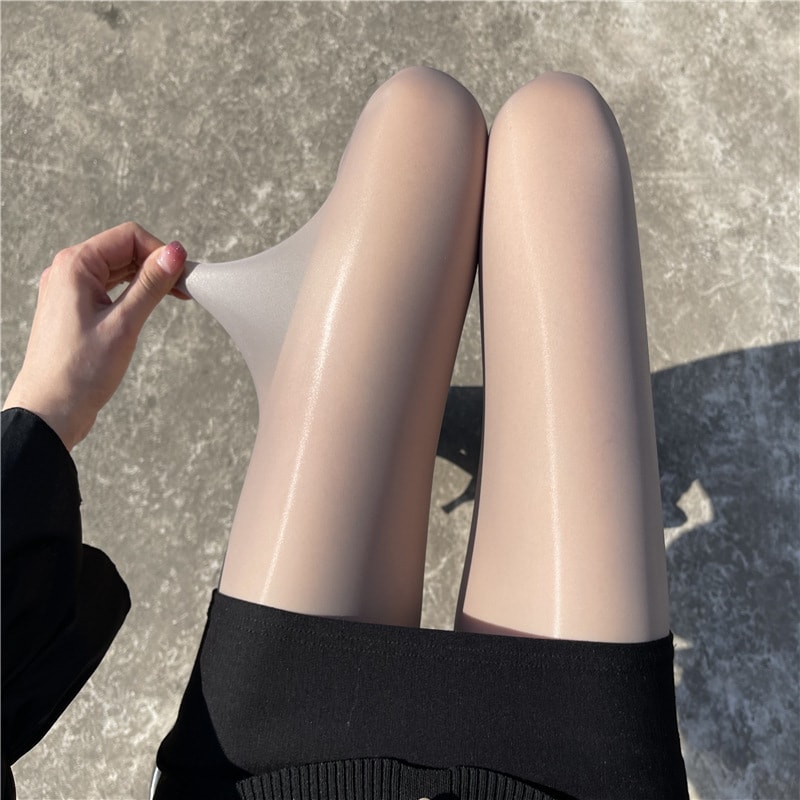 【中國直郵】爪哇島 極光馬油絲襪-膚色 性感超彈油亮光滑 光腿神器