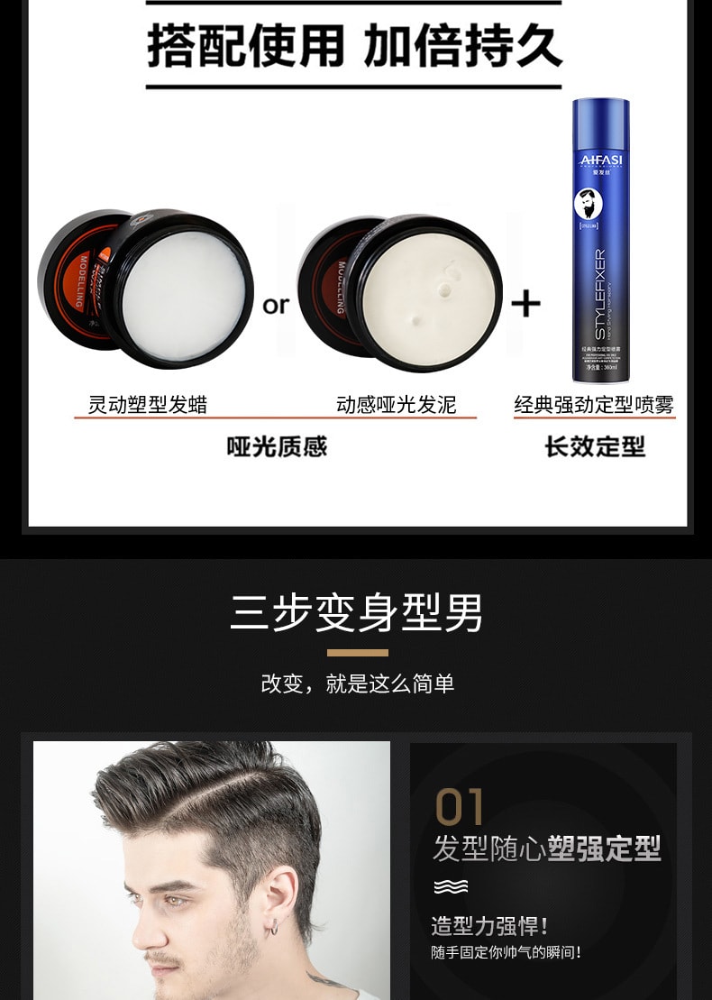 【中國直郵】爪哇島 男士清香定型 靈感塑型髮蠟100g/瓶