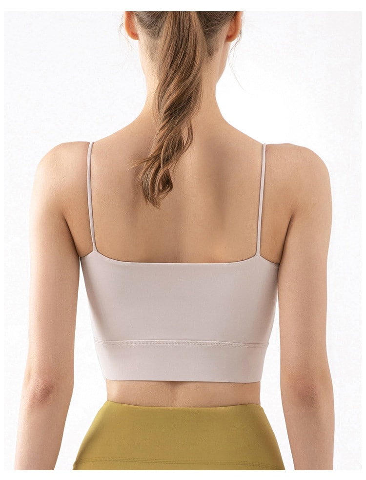 【中國直郵】JAGA BALL 瑜珈運動胸罩 細肩小吊帶健身背心 瑜珈服美背運動內衣 白色S碼