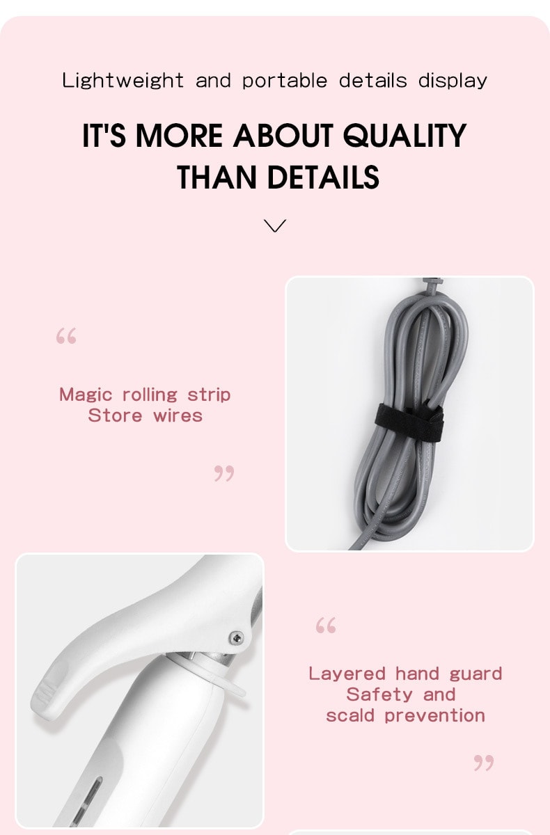 K·SKIN金稻 捲髮棒電動 防燙電捲髮棒 加長小卷迷你 瀏海內扣羊毛捲 KD580 白色