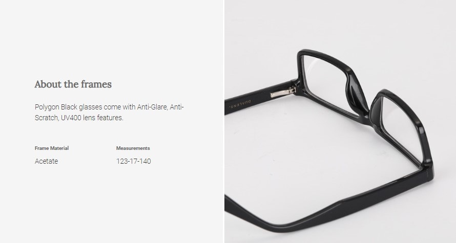 Digital Protection Eyeglasses: Polygon - Black (DL75008 C1) - Lens Included