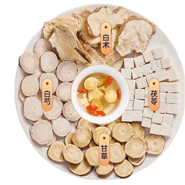 Goddess Three White Decoction: 20 packs per bag of White Peony Root White Atractylodes White Poria and Licorice
