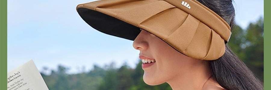 BENEUNDER蕉下 女士百褶贝壳黑胶防晒帽子 夏季遮阳帽 防晒防紫外线 象牙米55-58cm