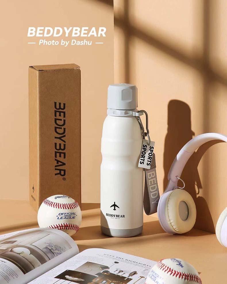 韩国 BEDDYBEAR 杯具熊 运动水壶保温杯 大容量316不锈钢 健身水杯王一博同款 600ml