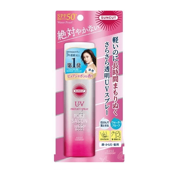 日本 KOSE 高絲 SUNCUT 透明防曬噴霧防水皂香型 SPF50+ PA++++ 60g