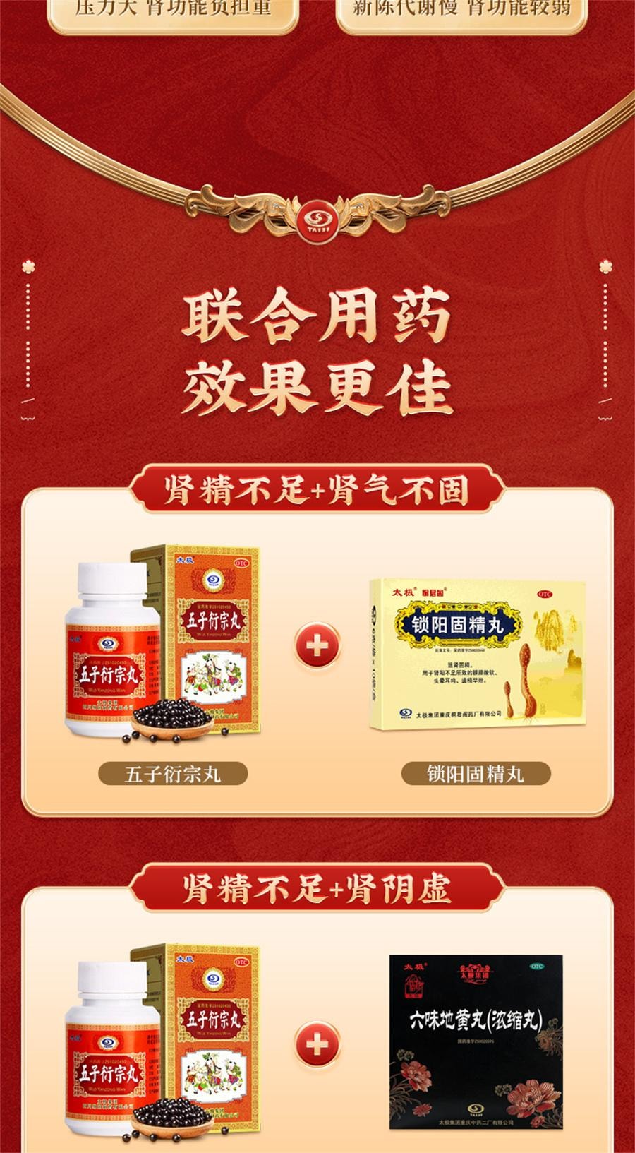 【中国直邮】 太极 五子衍宗丸 补肾益精肾阳虚阳痿不育硬度中药60g/盒