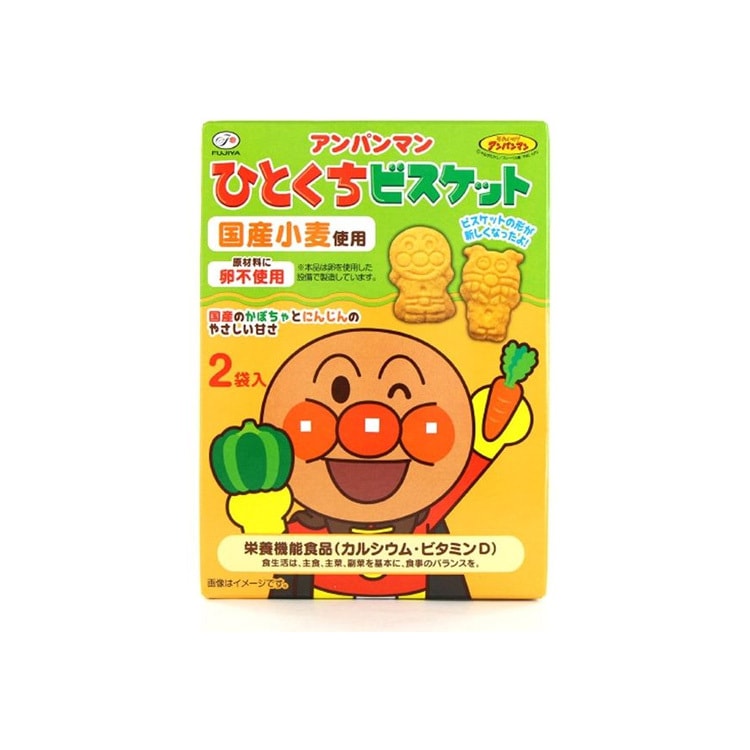 【日本直郵】FUJIYA不二家 麵包超人寶寶磨牙零食高鈣餅乾 混合蔬菜口味 72g