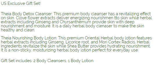 DAENGGIMEORI Theia Oriental Herbal Detox Body Cleanser &amp; Lotion Set