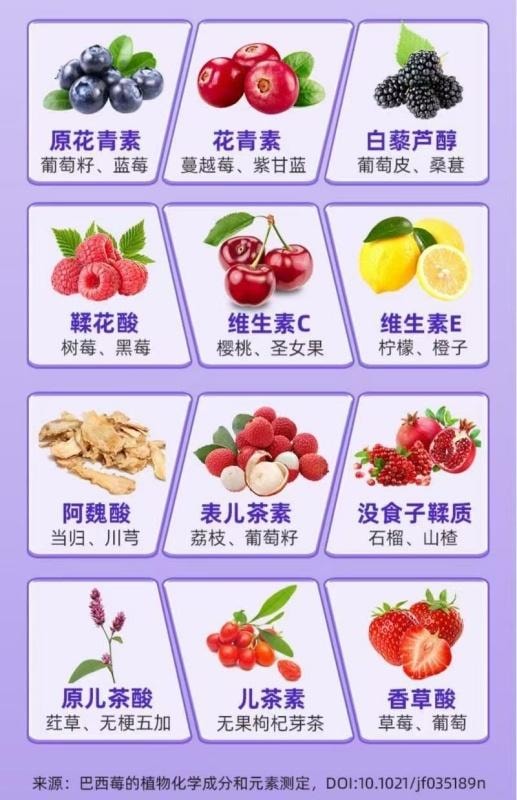 【中国直邮】 雀蜂 巴西莓粉 膳食纤维蔬菜粉 花青素 减肥瘦身3g*14条/盒