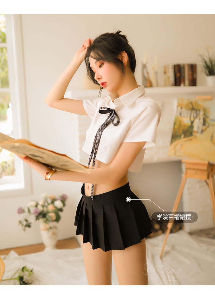 【中國直郵】瑰若 情趣內衣 清純學生製服套裝 M碼 黑白款