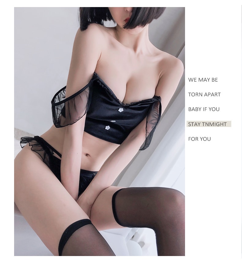 中国直邮 瑰若 可爱小萝莉猫女郎套装 灰色M一套 