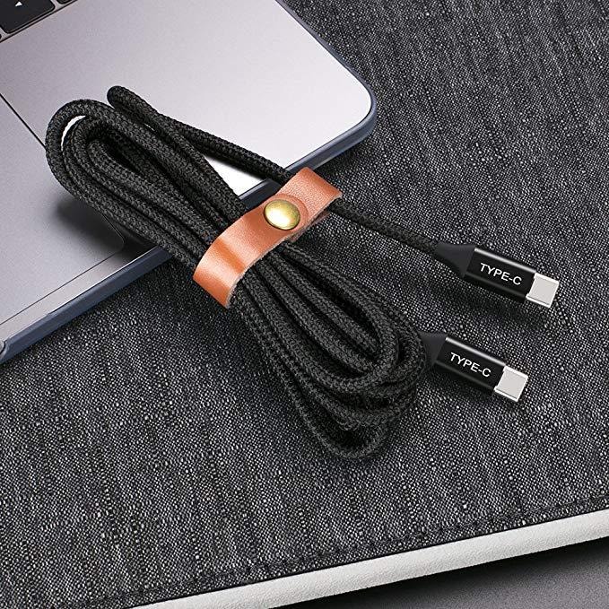 USB Certified Type C Cable [20V 5A 100W]  (6.6ft 2 Pack) Nylon Braided Fast Charging Cord