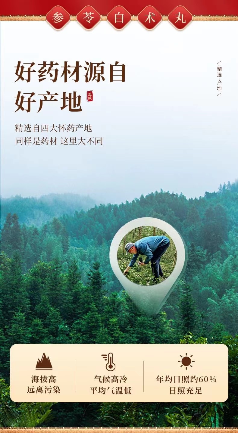 Shen Ling Bai Shu San Wan Spleen Strengthening And Dampness Dispelling Regulating Spleen And Stomach 6g * 8 Bags