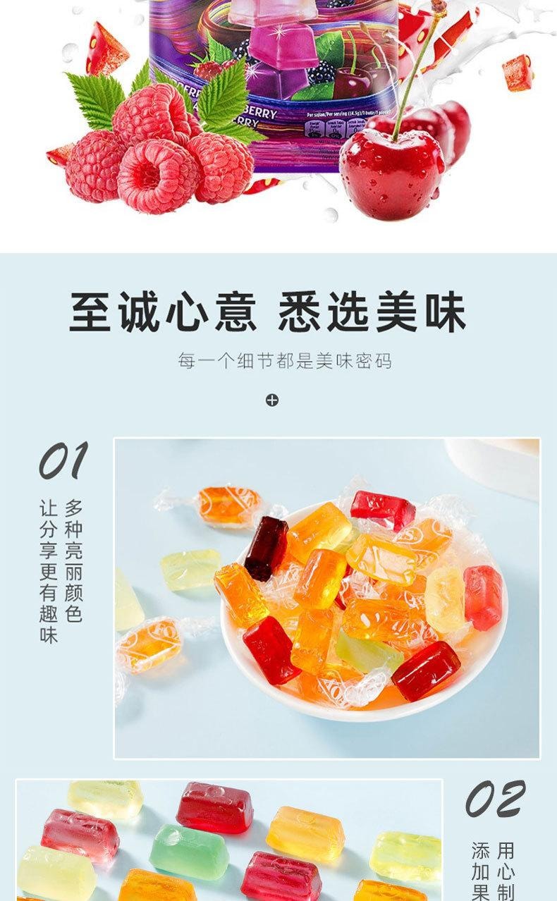 【中国直邮】 印度尼西亚 霍适 印尼  印尼进口FOXS水晶糖 什锦水果糖 方块硬糖 休闲零食 90g-水果薄荷味 1袋*