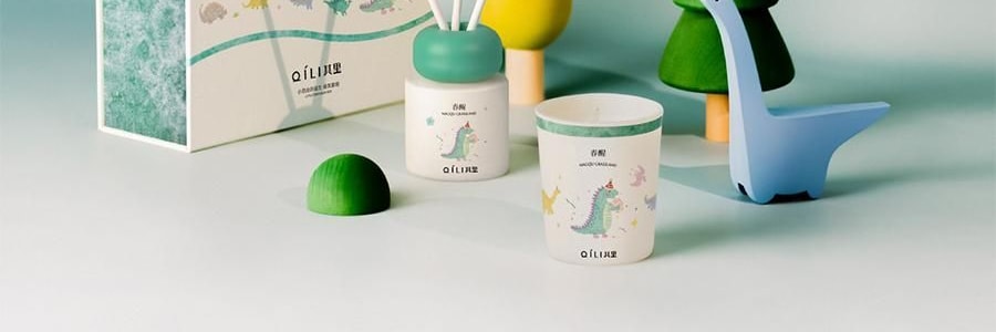 QILI其里 小恐龙的诞生香氛套装 香氛套盒 香薰蜡烛礼物伴手礼盒 春醒 70g+50ml