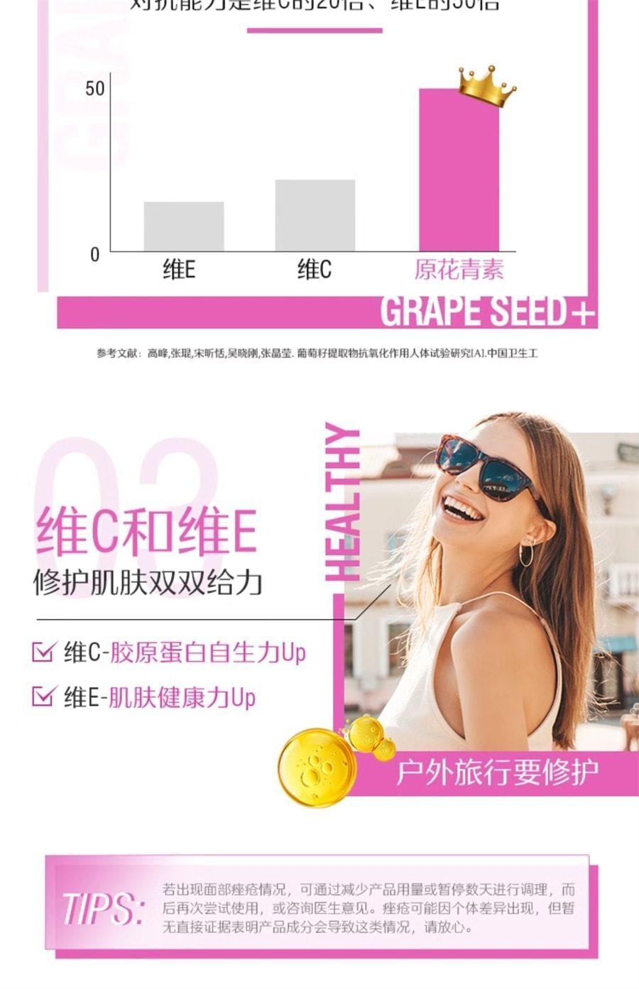 【中国直邮】 澳大利亚 Swisse 澳洲  葡萄籽抗糖胶囊烟酰胺胶原蛋白花青素维生素c营养品 60片/罐(明星推荐-迪丽热巴)