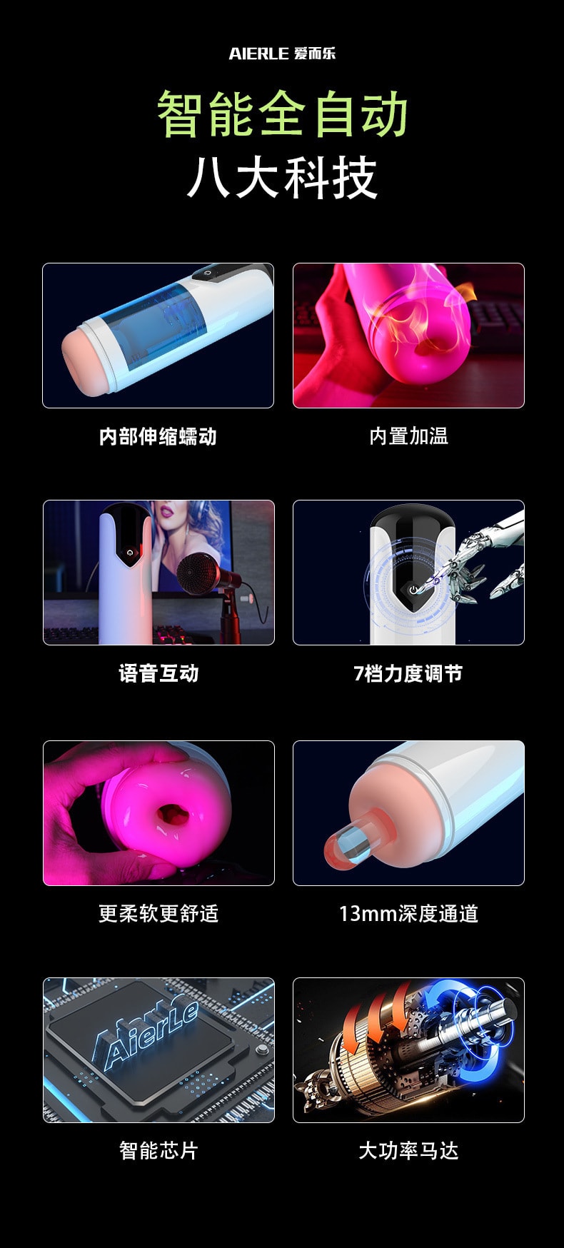 【中国直邮】爱而乐 新品 小乐伸缩飞机杯 成人情趣用品 英文发声版