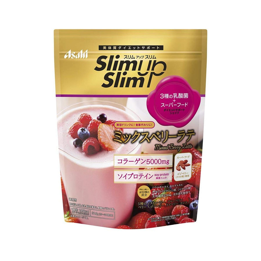 【日本直邮】ASAHI朝日代餐粉SLIM UP混合莓果拿铁奶昔315g