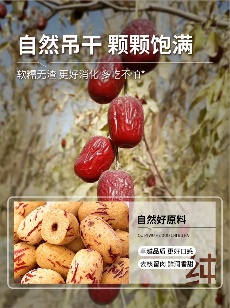 中国 精选新疆灰枣 枣致富 去皮无核枣 160克 自然本味 去皮无渣 绵密软糯 多吃不伤胃