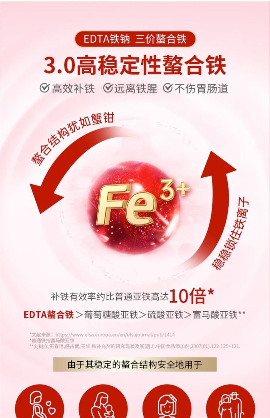 【中国直邮】 澳大利亚 优思益 铁饮元素口服液 高效补铁 红颜好气色 女性补铁剂气血贫血好喝无腥 7袋/盒